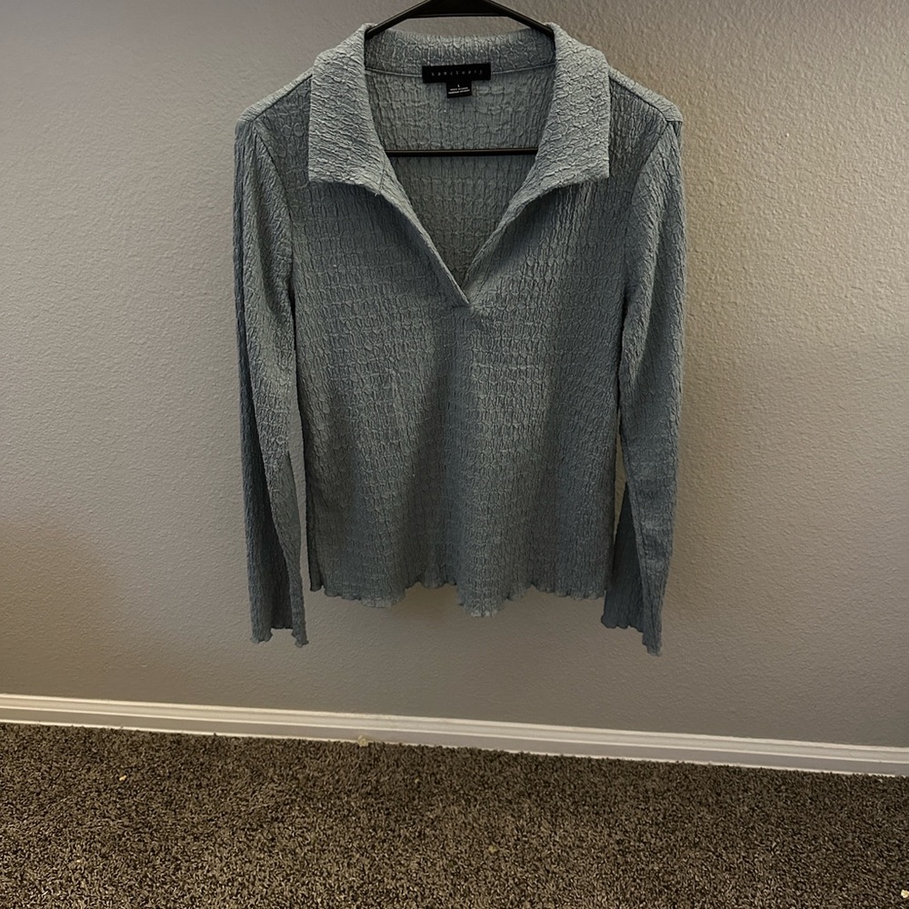 Sanctuary Textured Gray Blouse